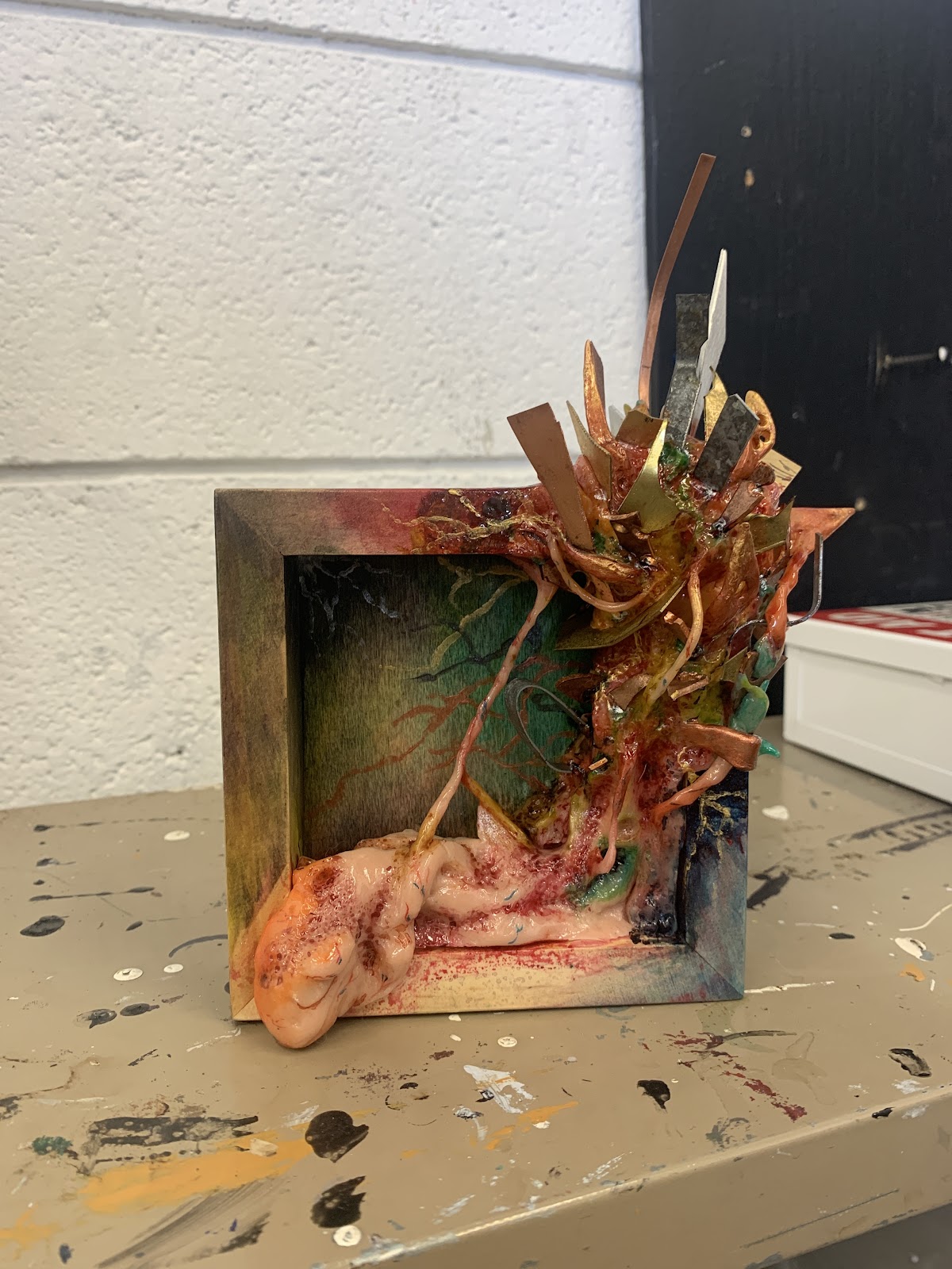An image of the Oxidation sculpture created by student artist Athena Garron