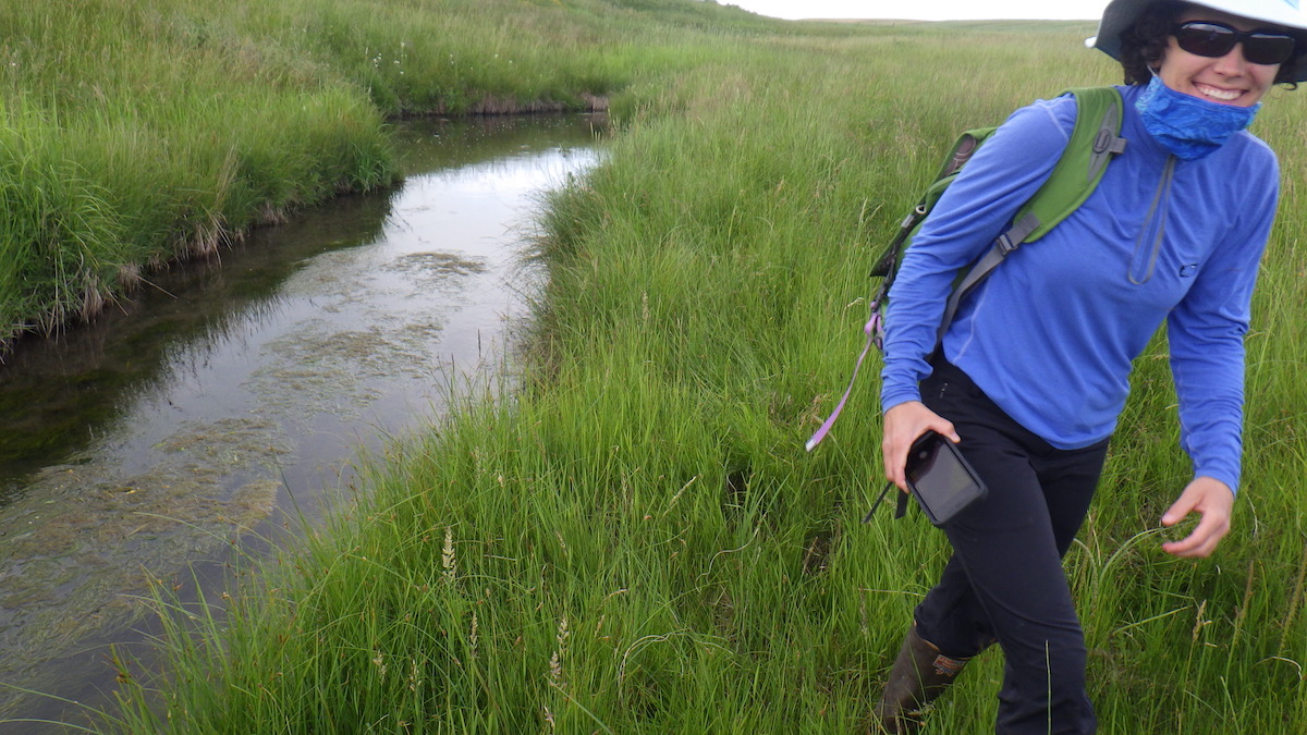 Ann Marie Reinhold at a research field site. Photo by Stephanie Ewing.