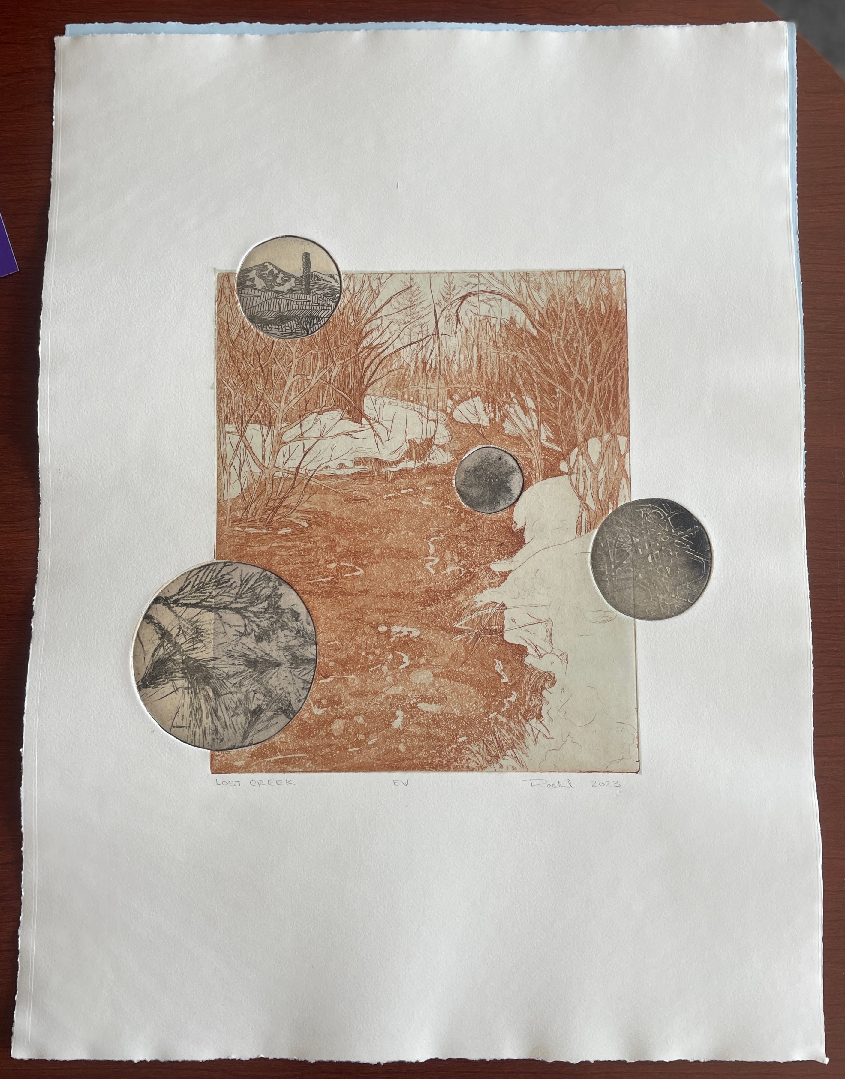 Image of Rachel Ingle's print of Anaconda and Lost Creek