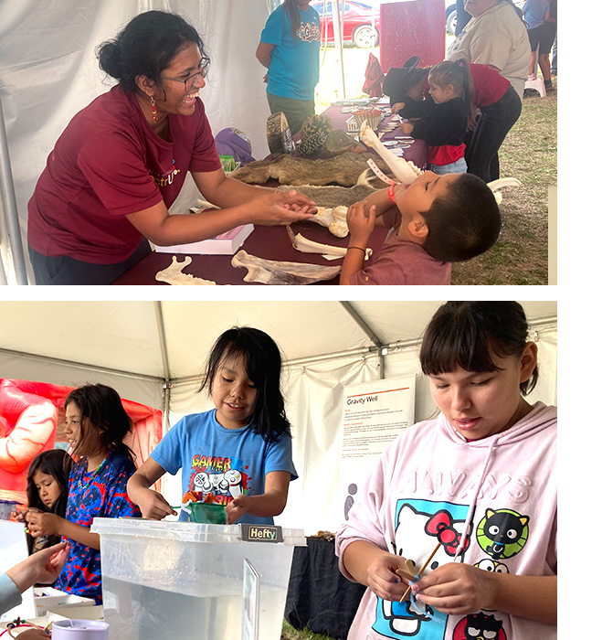 children participating in spectrUM's science learning event
