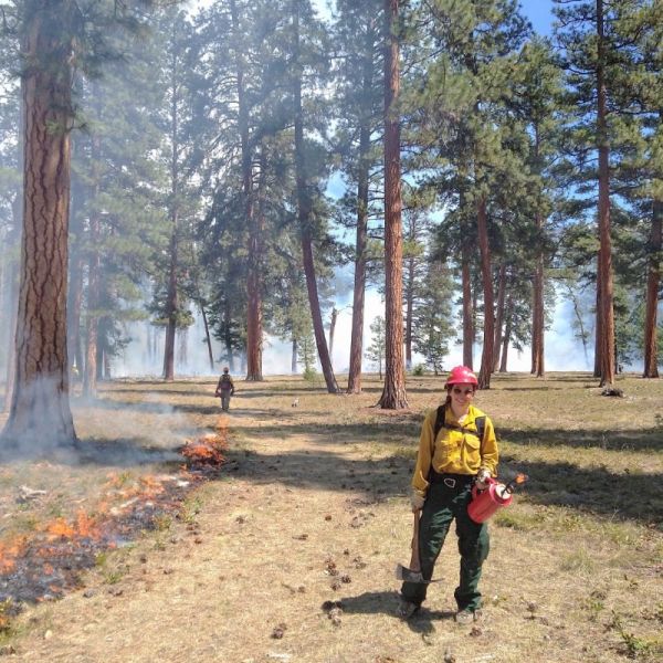 Maggie Epstein at a Prescribed Fire