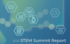 a graphic showing the cover of the Montana STEM Summit report