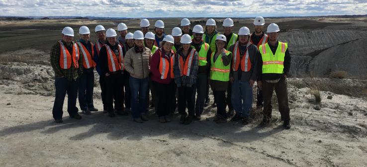 Students in an Energy Resource Geography course participate in a guided tour of the coal extraction process at the West Rosebud Mine. Photo by Julia Haggerty