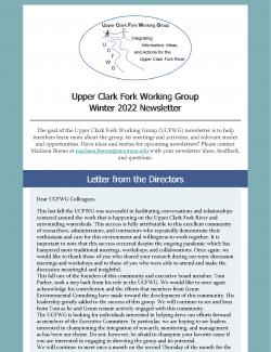 Cover of the Winter 2022 UCFWG newsletter