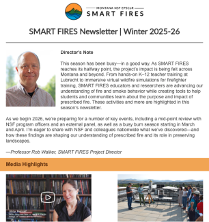 screenshot of winter newsletter