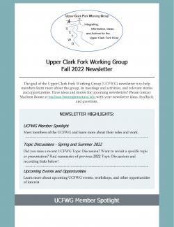 Cover image of Fall 2022 Upper Clark Fork Working Group newsletter
