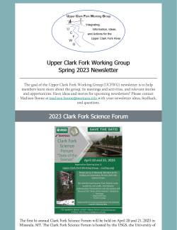 Cover image of Spring 2023 Upper Clark Fork Working Group newsletter
