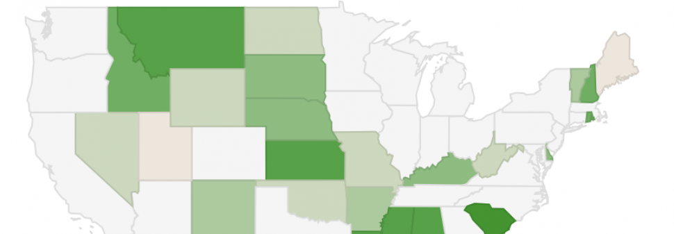 Map of recent EPSCoR RII awards