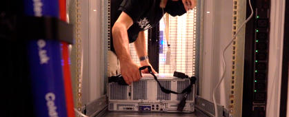 Image of an individual handling cyberinfrastructure