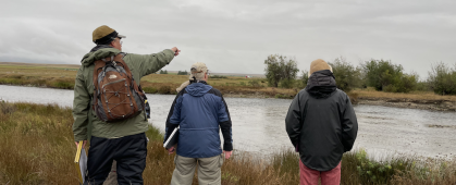 Members of the Upper Clark Fork Working Group survey the river as part of a recent field restoration workshop. Photo credit: Taylor Gold-Quiros