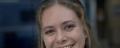 Montana State University environmental engineering student Maddie Torrey poses for a photo after being named a Goldwater Scholar on Friday, March 31, 2023, in Bozeman, Montana. MSU photo by Kelly Gorham