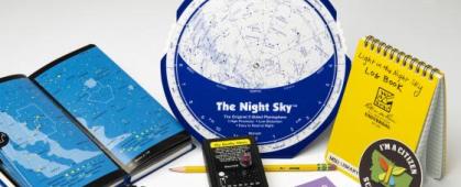 A dark sky citizen science kit pictured on Wednesday, April 5, 2023, at Montana State University in Bozeman. The kit contains an instruction sheet, sky quality meter, night sky field guide, planisphere, red flashlight, log book, pencil and citizen science stickers. MSU photo by Colter Peterson