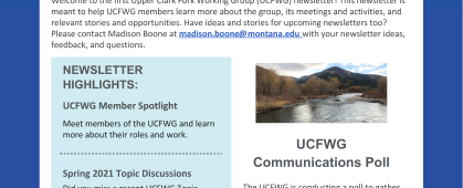 Cover of the UCFWG Spring 2021 newsletter