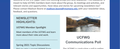 Cover of the UCFWG Spring 2021 newsletter